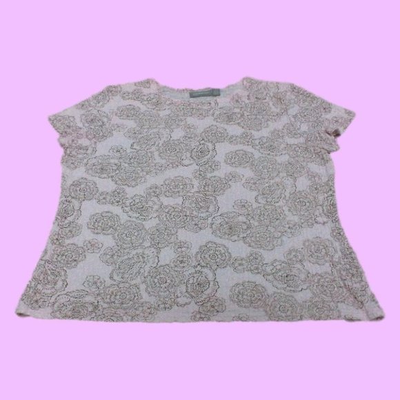 Croft & Barrow Women's Shirt Floral Print Stretch Cap Sleeve Pullover (Sze Lg.) - Picture 4 of 16